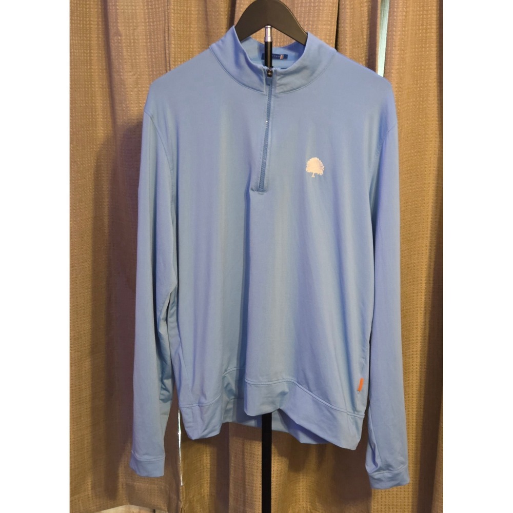 Stitch Quarter Zip Pullover Mens Size Large Blue Golf Preppy